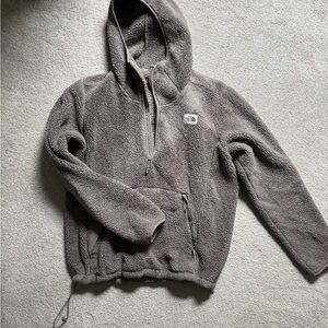 The North Face brown Taupe campshire Fleece Hoodie